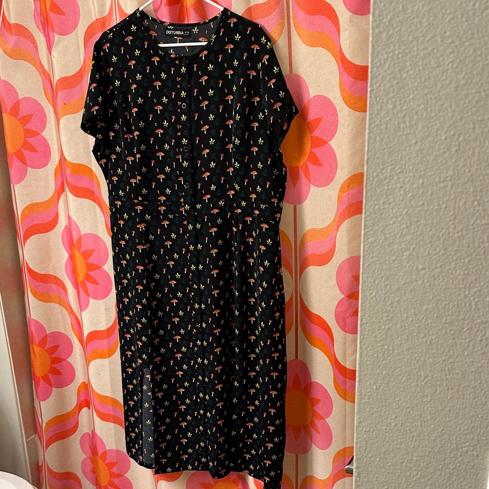 Disturbia midaxi mushroom print dress